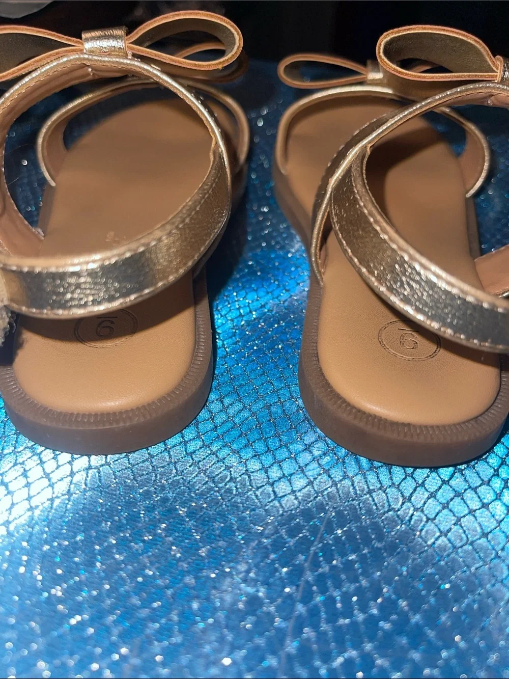 Cat & Jack Metallic Rose Gold Bow Sandals for Kids